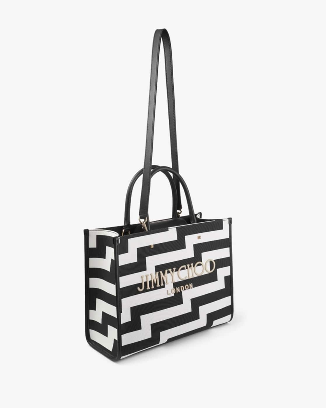 Buy Jimmy Choo Embroidered Logo Avenue Print Canvas Tote Bag