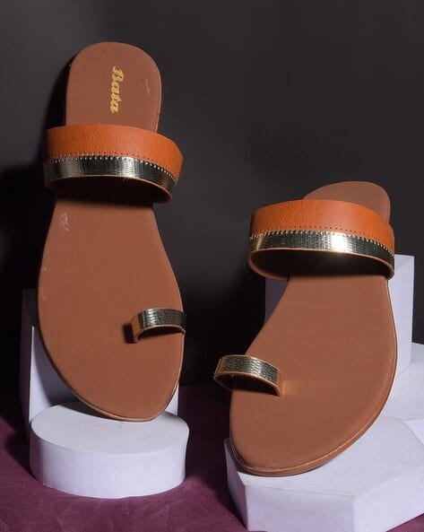Women Toe-Ring Sandals with Brand Footbed