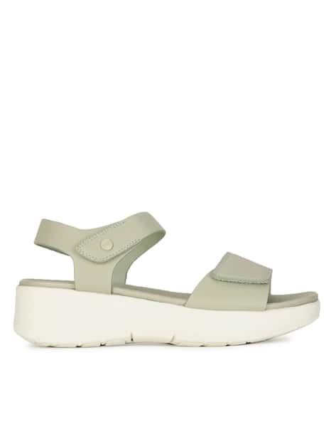 Women Platform Heeled Sandals with Velcro Fastening