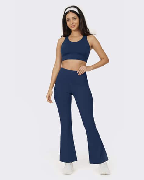 Buy Naina Navy Blue Trousers & Pants for Women by BLISSCLUB Online
