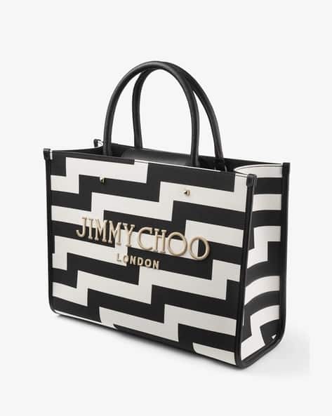 Buy Jimmy Choo Embroidered Logo Avenue Print Canvas Tote Bag