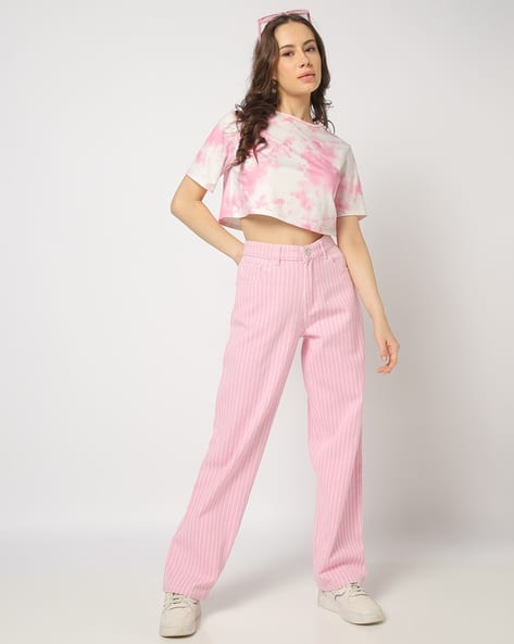 Buy Pink White Jeans Jeggings for Women by YOUSTA Online
