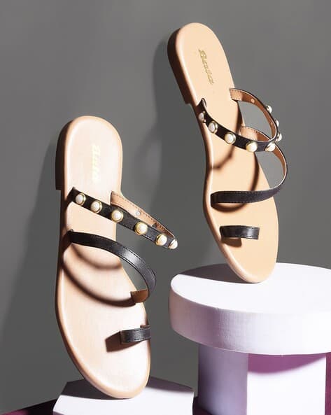 Buy Black Flat Sandals for Women by Bata Online