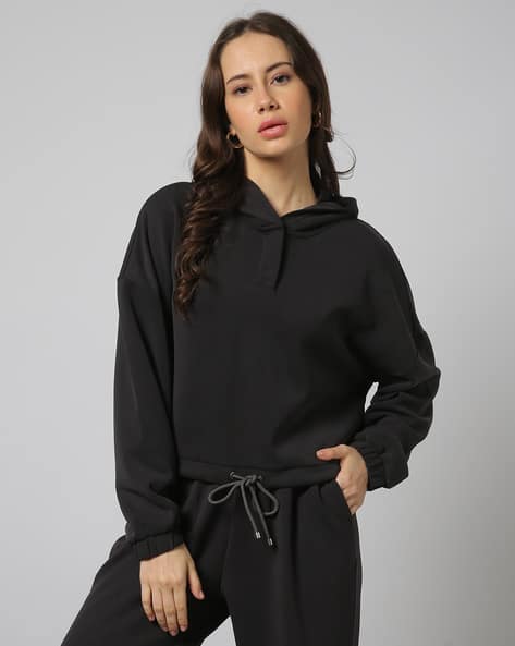 Outryt by AZORTE Hooded Sweatshirt with Placket