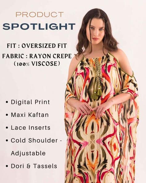 Women Masai Art Print Kaftan Dress