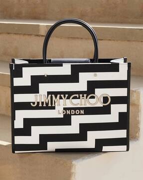 JIMMY CHOO EVANドラムバッグ ホワイト/ブラック -288Wx360H-410457345-1c0019-