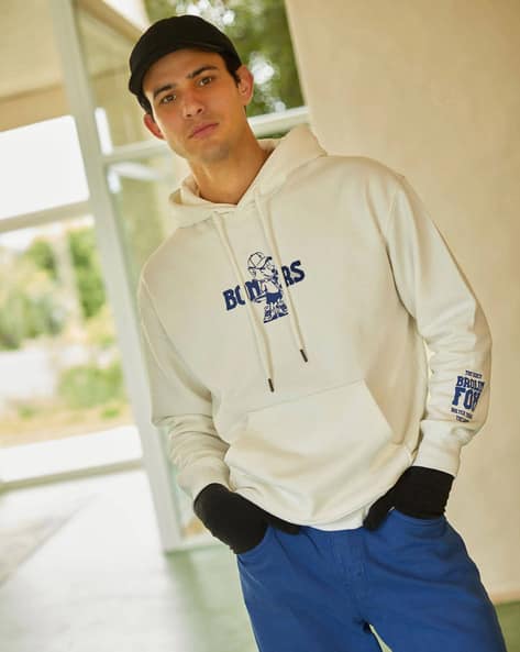 Men Relaxed Fit Graphic Print Hoodie