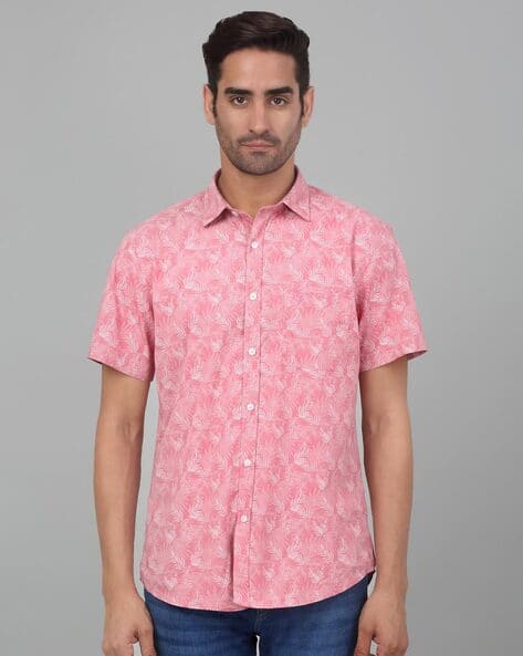 Price History of Cantabil Men Leaf Print Regular Fit Shirt with