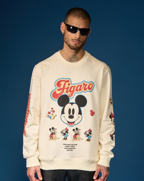 Men Relaxed Fit Mickey Mouse Printed Sweatshirt
