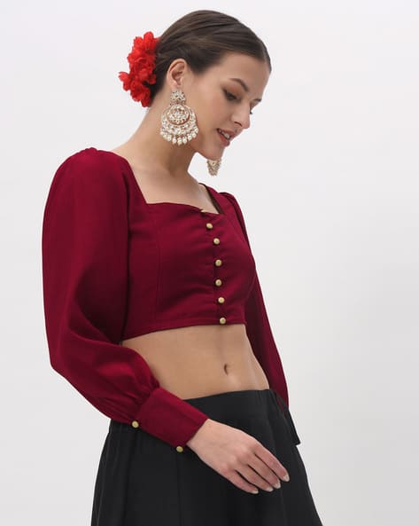 トップス andmary  Silk cachecoeur tops ANDMARY】Silk cachecoeur tops