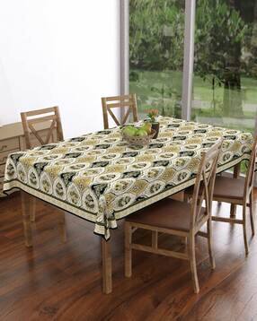ever home Floral Print 4-Seater Rectangular Dining Table Cover-picture-15
