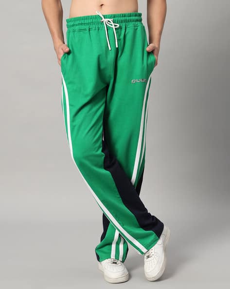 Men Straight Track Pants with Drawstring Waist