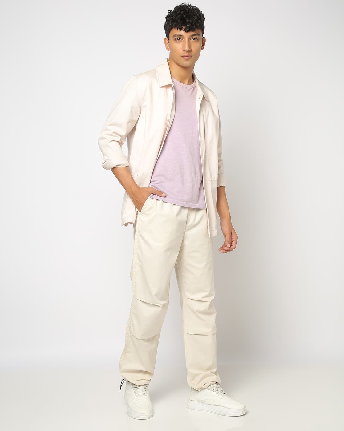 Men Parachute Fit Flat-Front Cargo Pants