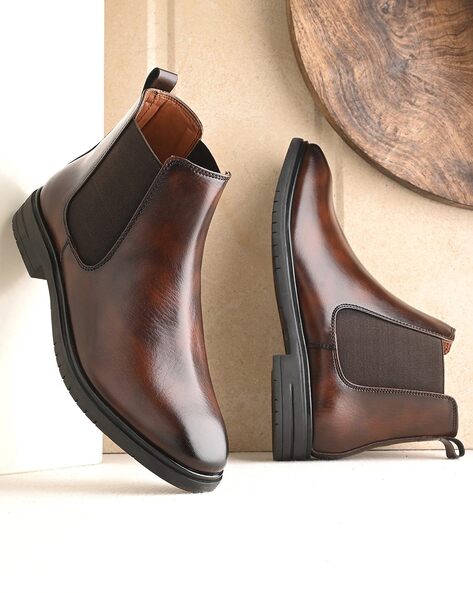 Men Round Toe Ankle Length Chelsea Boots