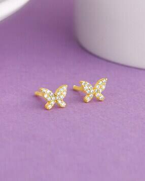 giva 925 Sterling Silver Butterfly Studded Affair Earrings-picture-15