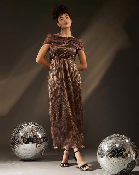 Buy Gold Dresses for Women by MOLLY MICHEL Online