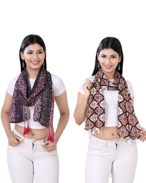 Pack of 2 Women Printed Scarves Price in India