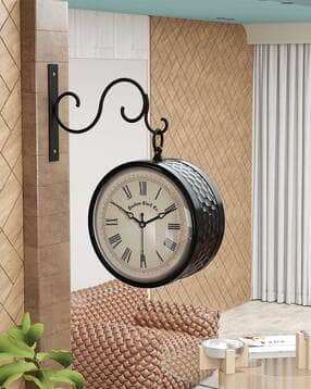 random Double-Sided Vintage Metal Station Wall Clock-picture-20