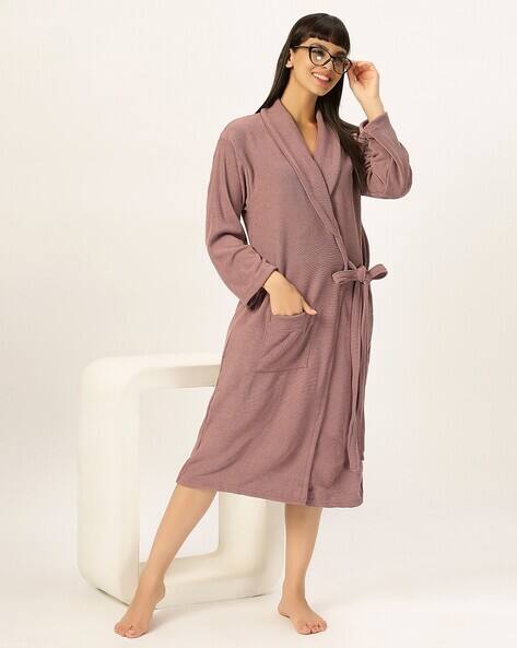 Lacylook Double Terry Cotton Bath Robe with Patch Pocket