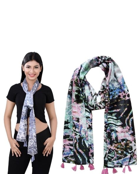 Pack of 2 Women Printed Scarves Price in India