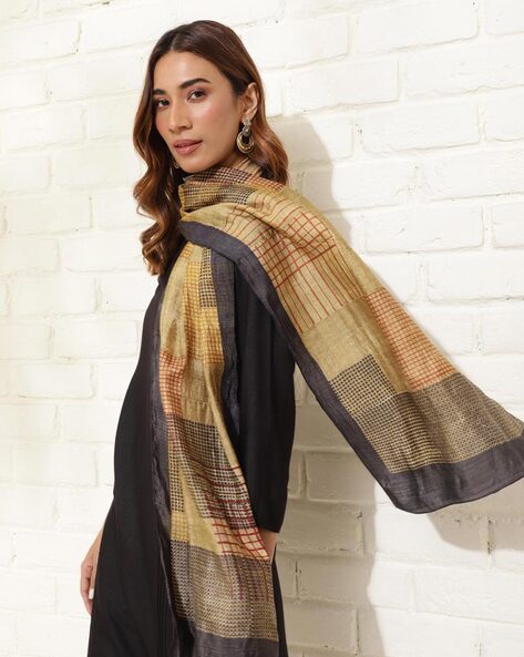 Checked Silk Stole Price in India