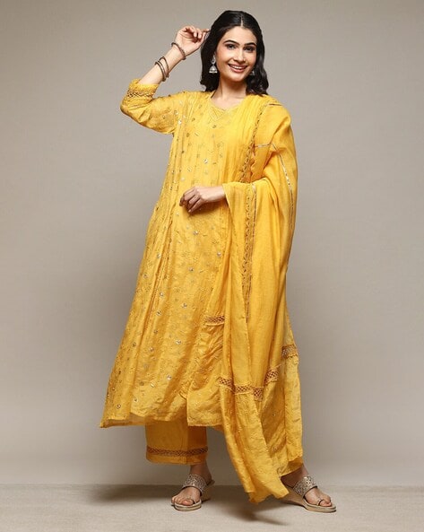 Women Kalidar Kurta Palazzo Suit Set