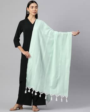 one femme Women Striped Cotton Dupatta with Tassels-picture-15