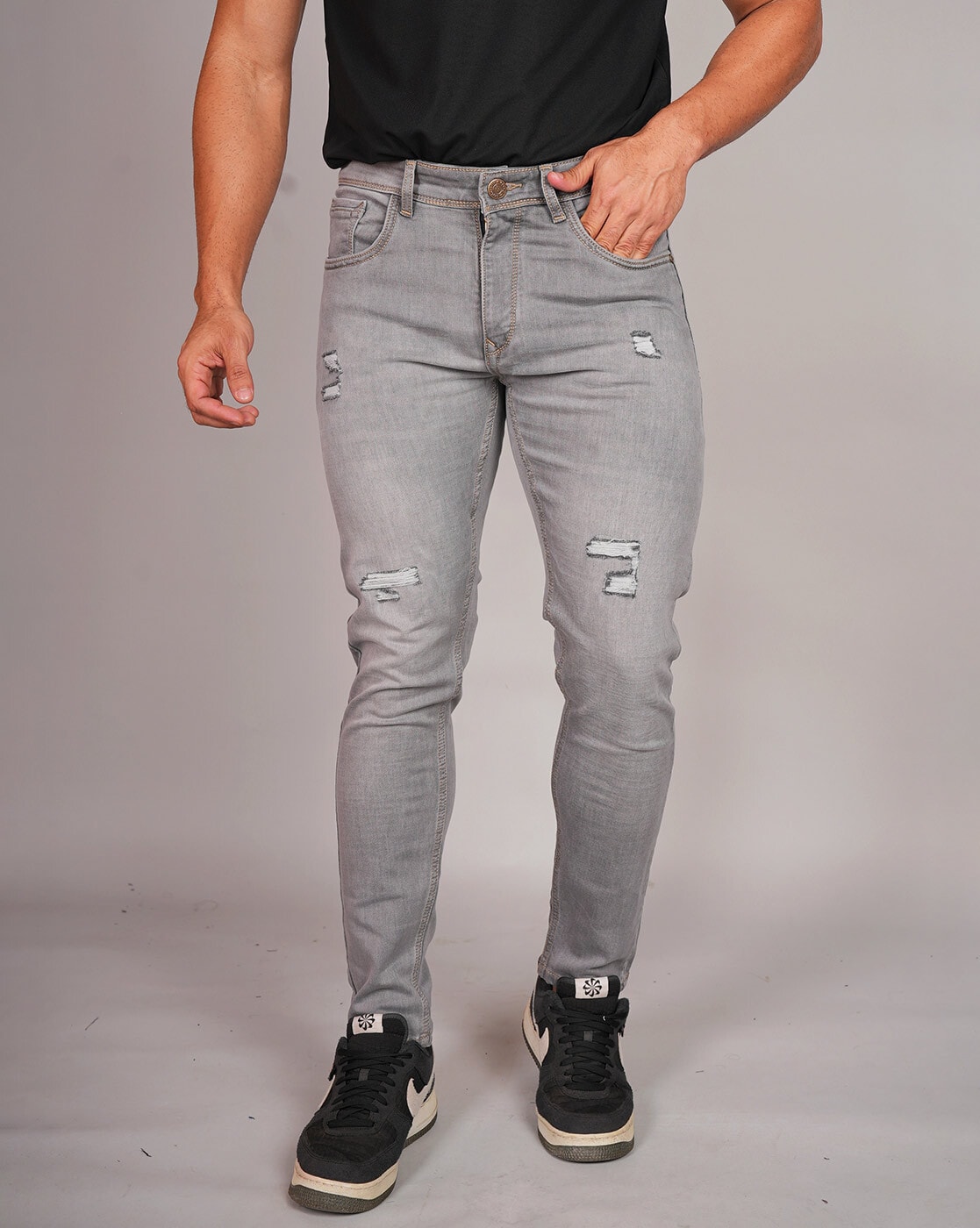 Buy Ash grey Jeans for Men by STYLOPHILE Online Ajio