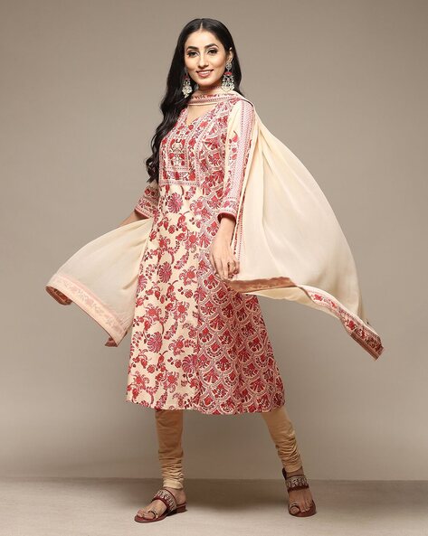 Biba Cotton Blend Beige Suit Set for women price in India on 30th October 2024 PriceHunt