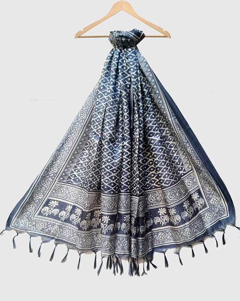 Women Printed Dupatta with Tassels Price in India