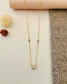 abdesigns Women Gold-Plated American Diamond-Studded Mangalsutra-picture-12