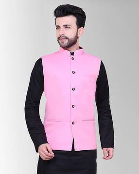 avaeta Men Regular Fit Nehru Jacket with Welt Pockets-picture-21