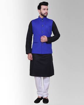 avaeta Men Regular Fit Nehru Jacket with Welt Pockets-picture-21
