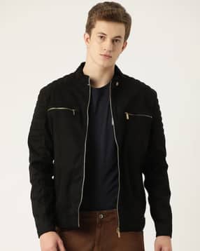 leather retail Zip-Front Jacket with Insert Pockets-picture-28