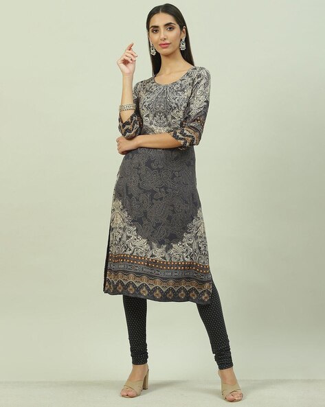 Biba Women Printed Straight Kurta