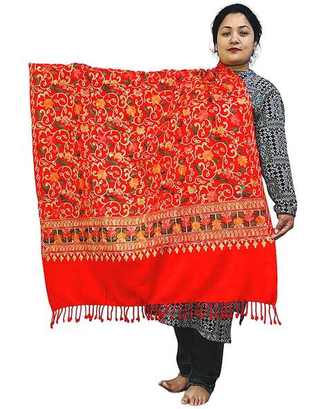 Women Embroidered Woolen Shawl