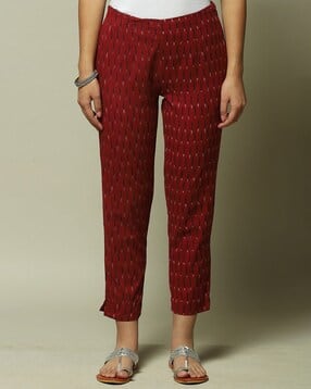 biba Women Printed Slim Fit Cotton Pants-picture-34