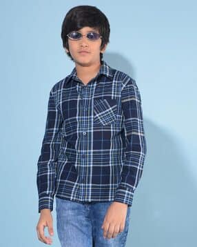 Checks Slim Fit Shirt-image-3