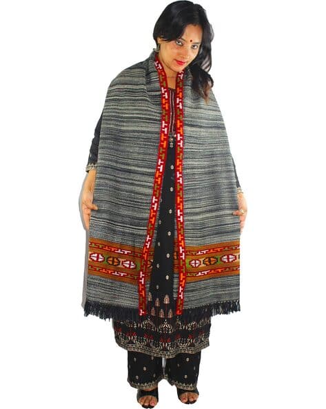 Women Striped Pashmina Woolen Shawl