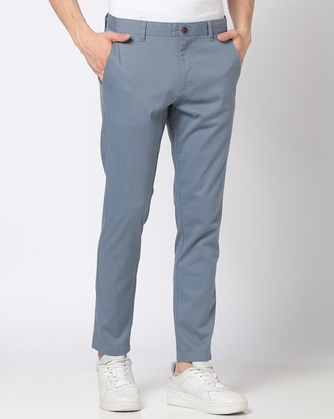 Men Patterned Regular Fit Flat-Front Chinos