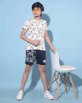 crimsoune club Boys Graphic Print Regular Fit Flat-Front Shorts-picture-35