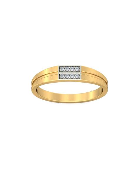 Avsar Women Yellow Gold Diamond Kajal Band Ring