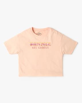 lee cooper Girls Brand Print Relaxed Fit Crew-Neck T-Shirt-picture-44