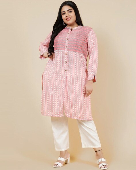 Women Geometric Print Straight Kurta