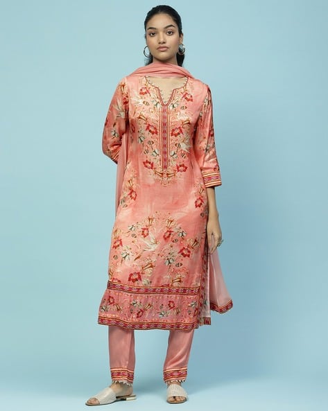 Aarke Ritu Kumar Floral Print Kurta with Pant & Dupatta Set