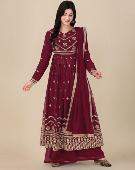 Women Self-Design Palazzos with Elasticated Waist Price in India