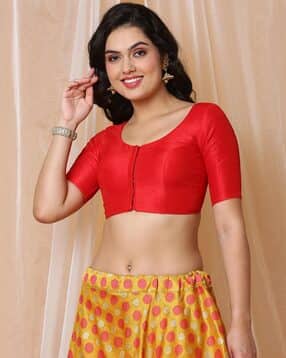 Round-Neck Front-Open Blouse-image-24
