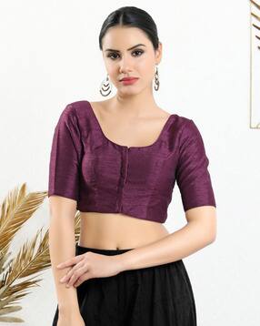 Front Open Blouse with Back Tie-Up-image-44