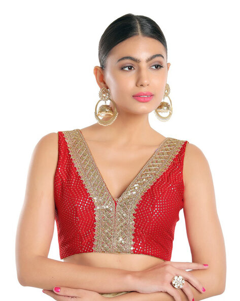 Salwar Studio Embellished Back-Open Blouse