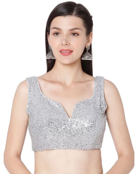 Buy Silver Blouses for Women by SALWAR STUDIO Online